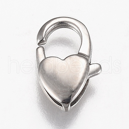 Non-Tarnish Polished 316 Surgical Stainless Steel Lobster Claw Clasps X-STAS-Z013-08P-1