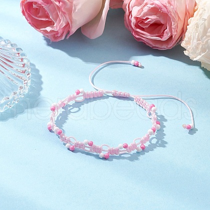 Adjustable Nylon Cord Braided Bead Bracelets BJEW-MZ00163-01-1