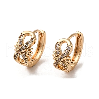 Brass Micro Pave Cubic Zirconia Hoop Earrings EJEW-C073-43KCG-1