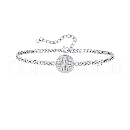 Stainless Steel Bracelet Stainless Steel Grinding Chain Surface Compass Bracelets PW-WG584BA-01-1
