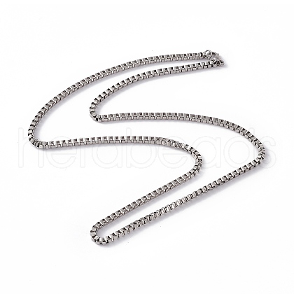 Non-Tarnish 201 Stainless Steel Box Chain Necklace for Men Women NJEW-P268-A41-1X5-1