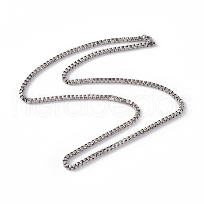 201 Stainless Steel Box Chain Necklace for Men Women NJEW-P268-A41-1X5-1