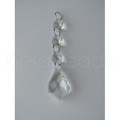 Transparent Glass Pendants for Curtains X-GLAA-WH0002-01-1