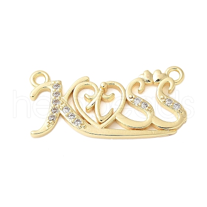 Brass Micro Pave Clear Cubic Zirconia Links KK-D357-03B-G-1