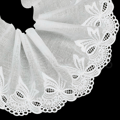MAYJOYDIY US 7.5 Yards Flat Cotton Embroidery Butterfly Ribbon OCOR-MA0001-04-1