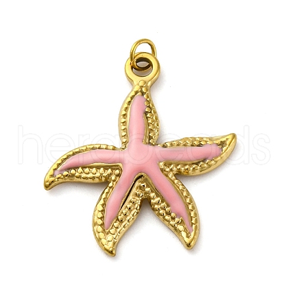 304 Stainless Steel Enamel Pendants STAS-E550-45G-1