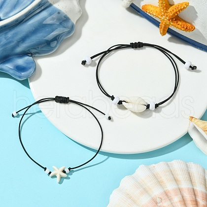 2Pcs Polyester Thread Braided Bracelets BJEW-JB11522-1