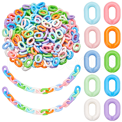 SOFPLATE 400Pcs 10 Colors Acrylic Linking Rings MACR-SP0001-42-1