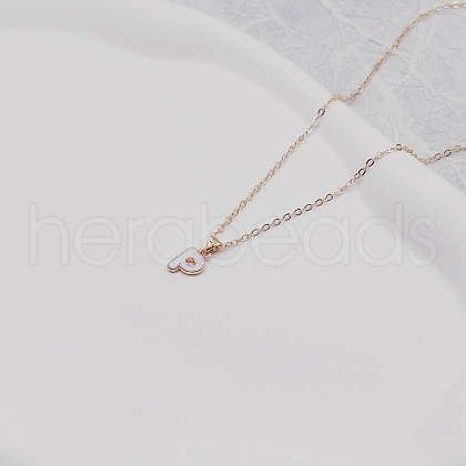 Alloy White Enamel Initial Pendant Necklaces WG51722-14-1