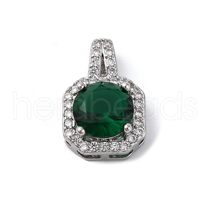 Brass Micro Pave Cubic Zirconia Pendants KK-Q047-01D-1