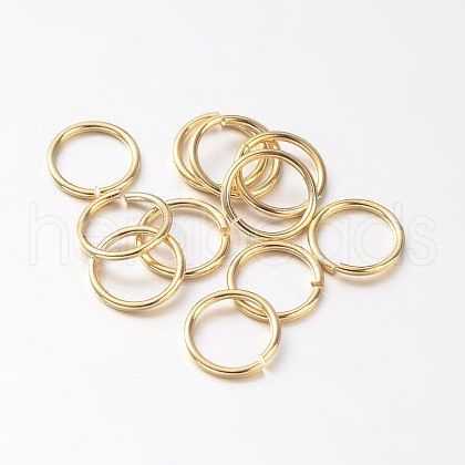 Eco-Friendly PVD Vacuum Plating & Long-Lasting Plated Brass Open Jump Rings KK-E663-10mm-G-1