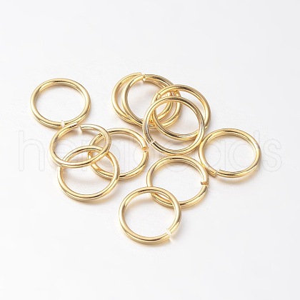 Eco-Friendly Vacuum Plating & Long-Lasting Plated Brass Open Jump Rings KK-E663-10mm-G-1