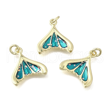 Brass Enamel Charms KK-U072-09G-1