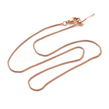 1.5mm Rack Plating Brass Box Chain Adjustable Slider Necklaces for Women Men MAK-L044-35RG-1