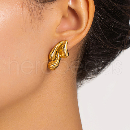 Unique Spiral Teardrop Stainless Steel Stud Earrings ZW5215-1