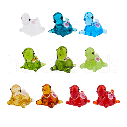 10Pcs 10 Colors Handmade Lampwork Beads LAMP-HS0001-02-1