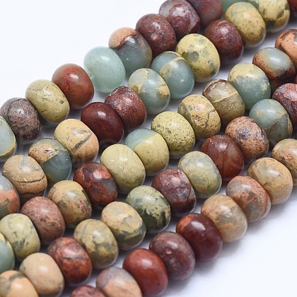 Natural Aqua Terra Jasper Beads Strands G-N0128-49-6mm-1