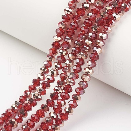 Electroplate Transparent Glass Beads Strands EGLA-A034-T2mm-N12-1