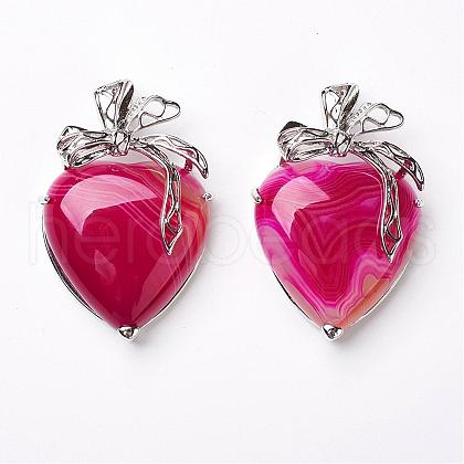 Natural Agate Pendants KK-P103-A12-1