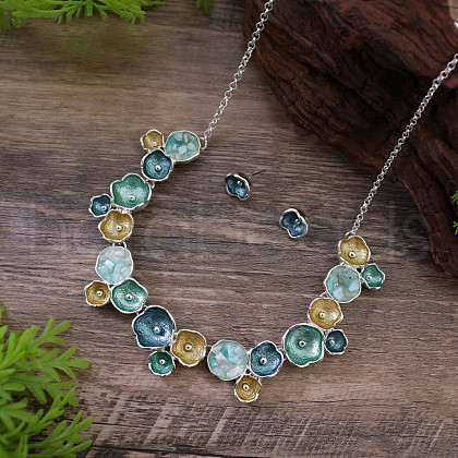 Flower Alloy Enamel Jewelry Set FS-WGE20A8-01-1