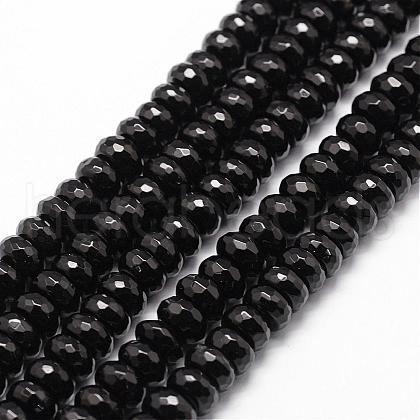 Natural Black Onyx Beads Strands G-P161-23-6x3mm-1