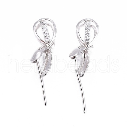 Anti-Tarnish Rhodium Plated 925 Sterling Silver Pendant Bails STER-L058-016P-1