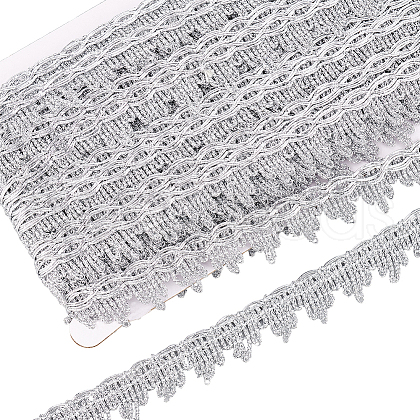 Sparkle Polyester Lace Ribbon OCOR-WH0080-34C-1
