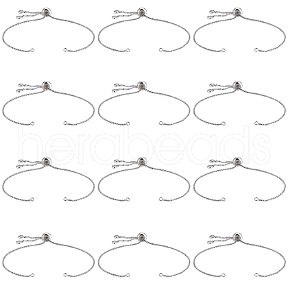 SOFPLATE 12Pcs Rack Plating Adjustable Brass Slider Bracelet Making KK-SP0001-80P-1