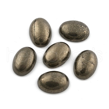Oval Natural Pyrite Cabochons G-I125-10-18x13mm-01-1