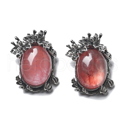 Cherry Quartz Glass Pendants G-H083-01AS-08-1