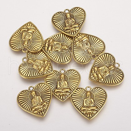 Tibetan Style Alloy Pendants TIBEP-A122968-AG-FF-1