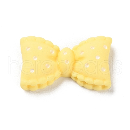 Cartoon Opaque Resin Polka Dot Bowknot Cabochons RESI-Q218-02G-1