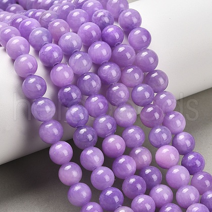 Natural Dyed Yellow Jade Gemstone Bead Strands X-G-R271-8mm-YXS24-1