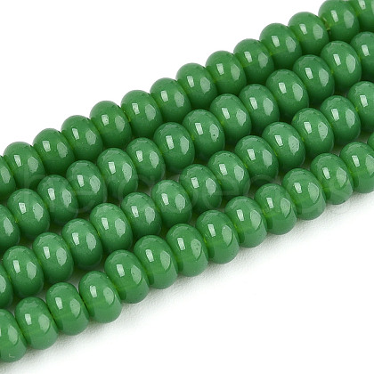 Opaque Spray Painted Glass Beads GLAA-ZX008-4mm-18T-1