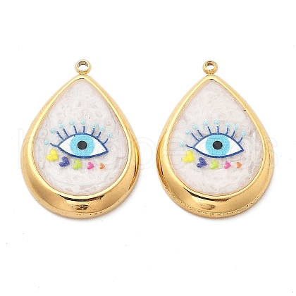 IP Plating(IP) 304 Stainless Steel Enamel Pendants STAS-A103-01G-05-1
