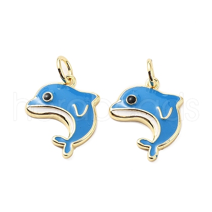 Brass Enamel Pendants KK-L237-027G-03-1