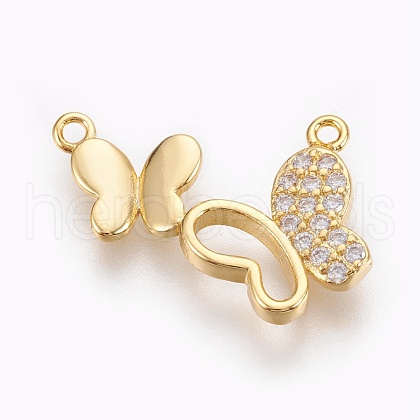 Brass Micro Pave Cubic Zirconia Pendants ZIRC-P076-15G-NR-1