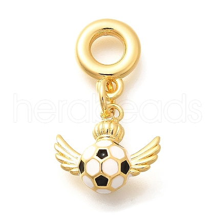 Brass Enamel Sport European Dangle Charms KK-U048-03G-02-1