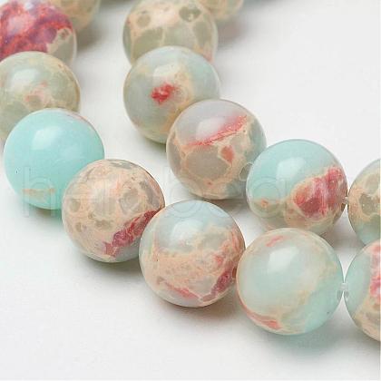 Synthetic Aqua Terra Jasper Beads Strands G-P237-02-10mm-1