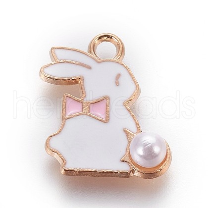 Zinc Alloy Bunny Pendants X-ENAM-P163-02A-1