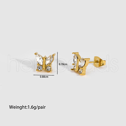 Fashionable Stainless Steel Cubic Zirconia Stud Earrings TM2512-5-1