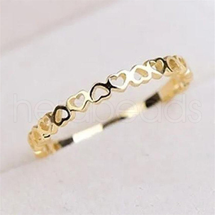 Hollow Out Heart Brass Finger Rings for Women FS-WG4469E-01-1