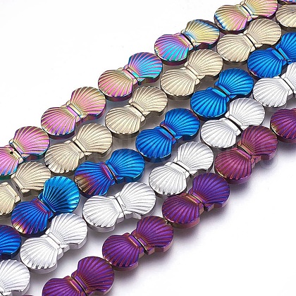 Electroplated Non-magnetic Synthetic Hematite Beads Strands G-P392-L-1