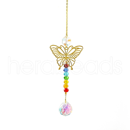 Faceted Teardrop Glass Suncatchers PW-WGAC696-04-1