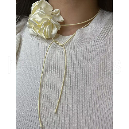 3D Flower Polyester Wrap Choker Necklaces FS-WG63CF5-02-1