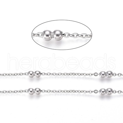 Tarnish Resistant 304 Stainless Steel Cable Chains CHS-I005-01P-1