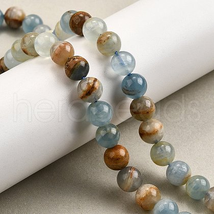 Natural Blue Calcite Beads Strands G-H312-C02-8mm-1