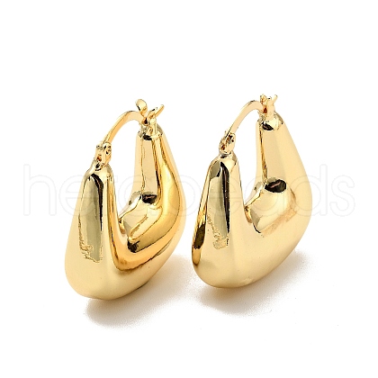 Rack Plating Brass Chunky Trapezoid Hoop Earrings for Women X-EJEW-G288-36G-1