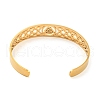 Viking Hollow Out Stainless Steel Valknut Open Cuff Bangles for Women BJEW-G708-02G-3