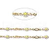 Ion Plating(IP) Golden 304 Stainless Steel Flower & Rhombus Link Chains CHS-D036-01G-02-3